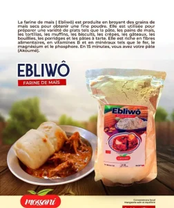 Farine de maïs Ebliwô Mossani et pâte akoumé